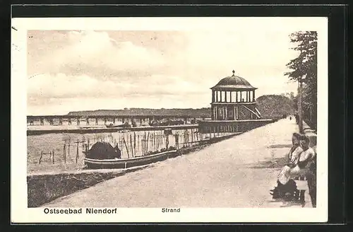 AK Niendorf, Strand mit Pavillon