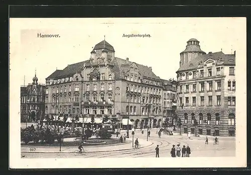 AK Hannover, Aegidientorplatz mit Strassenbahn