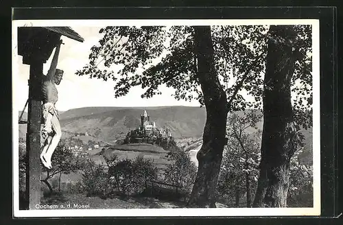 AK Cochem /Mosel, Burg und Flurkreuz