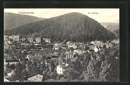 AK Friedrichroda, Ortsansicht mit Gottlob