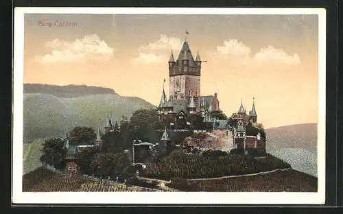 AK Cochem, Blick auf die Burg Cochem