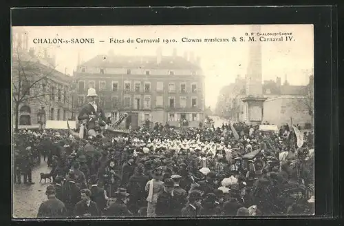 AK Chalon-sur-Saone, Fêtes du Carnaval 1910 Clowns musicaux