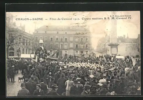 AK Chalon-sur-Saone, Fêtes du Carnaval 1910 Clowns musicaux - Fasching