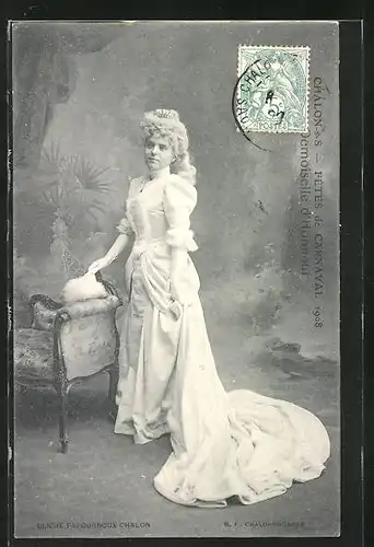 AK Chalon-sur-Saone, Carnaval 1908 - Demoiselle d`Honneur - Schönheitskönigin