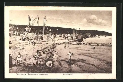 AK Timmendorfer Strand, Am Strande mit Badegästen