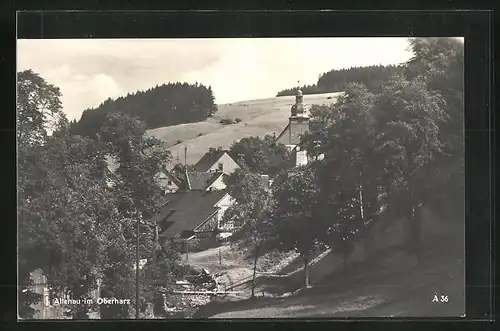 AK Altenau i. Oberharz, Ortsansicht mit Blick auf den Kirchturm