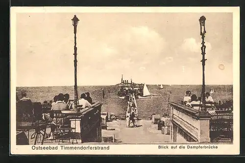 AK Timmendorfer Strand, Blick auf die Dampferbrücke