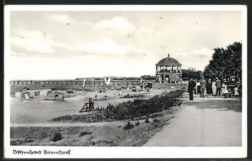 AK Niendorf, Strand mit Pavillon