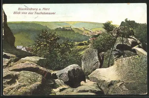 AK Blankenburg a. H., Blick von der Teufelsmauer