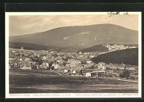 AK Braunlage /Harz, Gesamtansicht mit Wurmberg