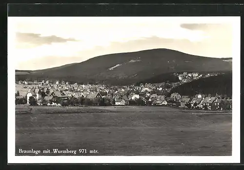 AK Braunlage /Harz, Ortsansicht mit Wurmberg