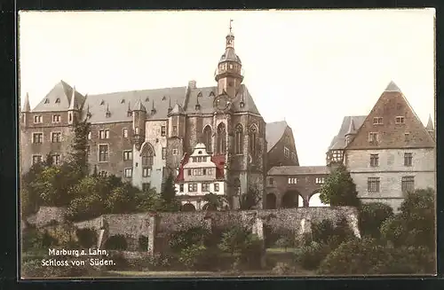 AK Marburg / Lahn, Schloss von Süden