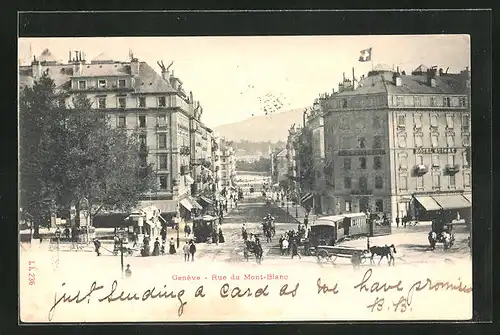 AK Genève, Rue du Mont-Blanc, Strassenpartie