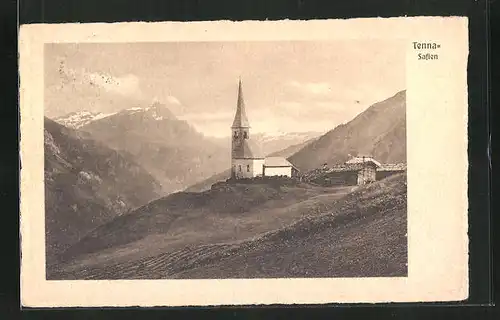 AK Tenna /Safien, Kirche einsam in den Bergen