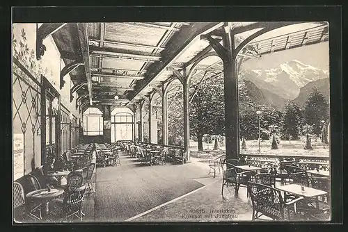 AK Interlaken, Kursaal mit Jungfrau