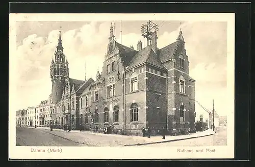 AK Dahme / Mark, Rathaus und Post