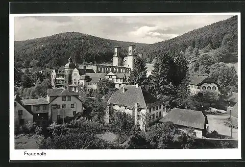 AK Frauenalb, Ortsansicht mit Kirche