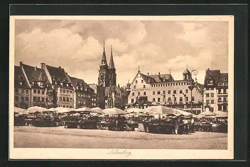 AK Nürnberg, auf dem Wochenmarkt