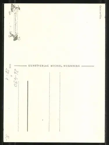 Künstler-AK Schwarz-Torino: Geist im Glas, Märchen