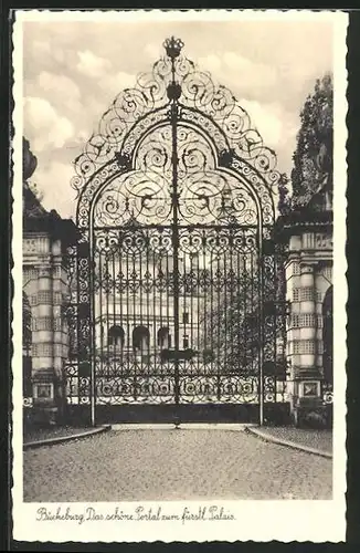 AK Bückeburg, das schöne Portal zum fürstl. Palais