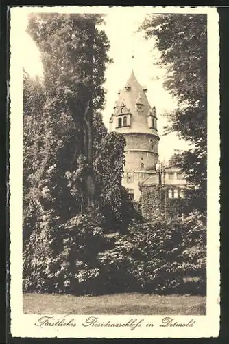 AK Detmold, Parkanlagen am Fürstlichen Residenzschloss