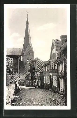 AK Lauenburg a.d.Elbe, der Hohlerweg und die Kirche