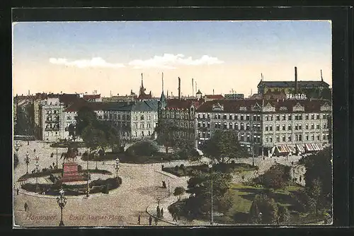 AK Hannover, das Reiterdenkmal auf dem Ernst August-Platz