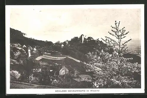 AK Rinteln a.d.Weser, Blick auf Schloss Schaumburg