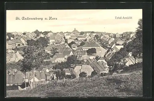 AK St. Andreasberg i. Harz, Blick hinab auf den gesamten Ort