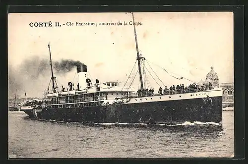 AK Passagierschiff Corte II., Cie Fraissinet, courrier de la Corse