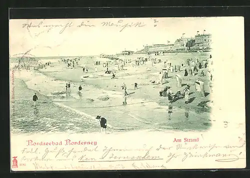 AK Norderney, Besucher am sonnigen Strand