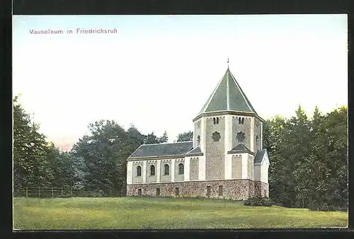 AK Friedrichsruh, Mausoleum bei Dämmerung