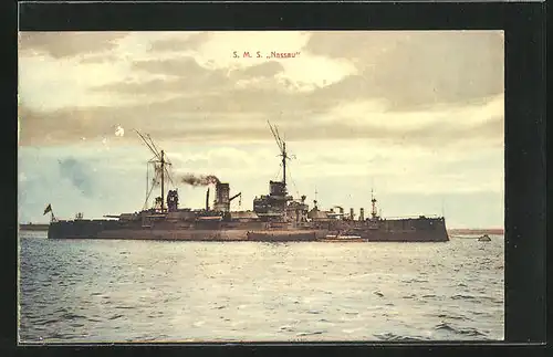 AK S. M. S. Nassau auf hoher See
