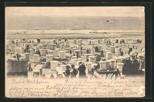 AK Borkum, Strand bei Ebbe