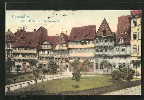 AK Hildesheim, Alte Häuser am Andreasplatz