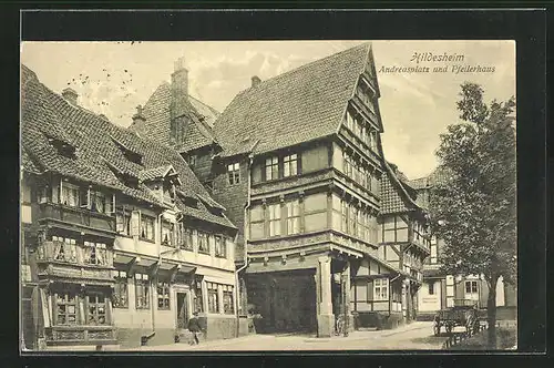 AK Hildesheim, Andreasplatz mit Pfeilerhaus