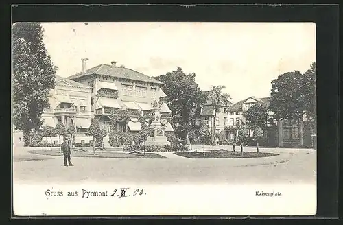 AK Bad Pyrmont, Denkmal auf dem Kaiserplatz