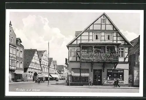 AK Rinteln a.d. Weser, Strassenpartie mit Apotheke