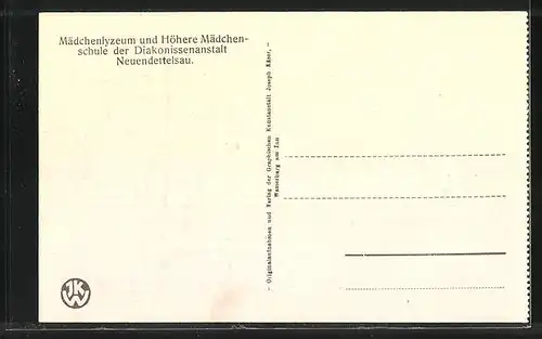 AK Neuendettelsau, Mädchenlyzeum und Höhere Mädchenschule der Diakonissenanstalt, Im Schulgarten