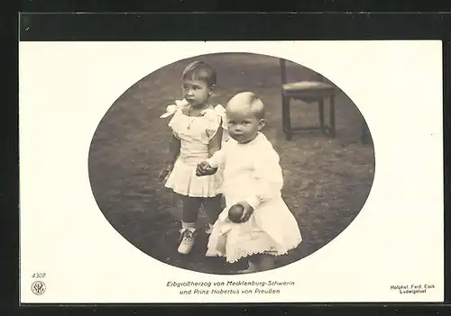 AK Erbgrossherzog von Mecklenburg mit Prinz Hubertus von Preussen