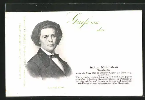 AK Porträtbild von Anton Rubinstein