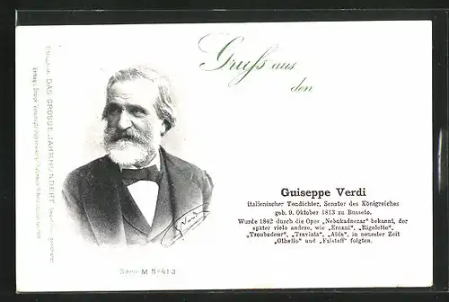 AK Porträtbild von Guiseppe Verdi
