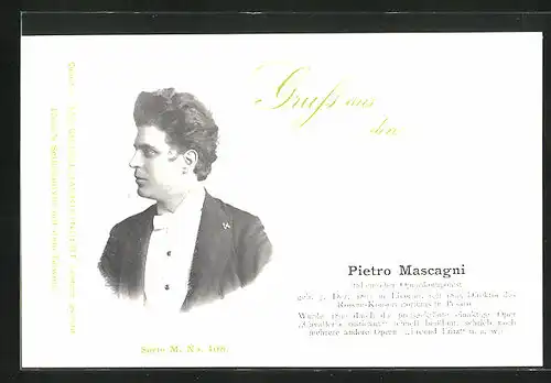 AK Porträtbild von Pietro Mascagni