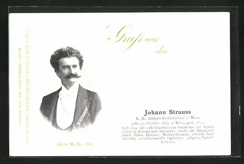 AK Porträtbild von Johann Strauss