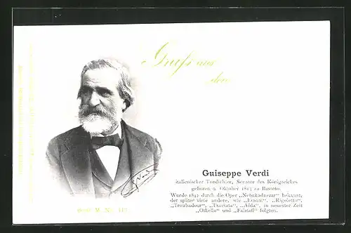 AK Porträtbild von Guiseppe Verdi