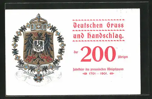 AK Zur 200. jährigen Jubelfeier des preussichen Königshauses, Wappen