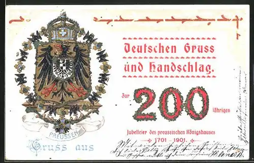 AK Zur 200. jährigen Jubelfeier des preussichen Königshauses, Wappen