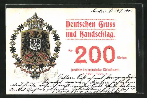 AK Zur 200. jährigen Jubelfeier des preussichen Königshauses, Wappen