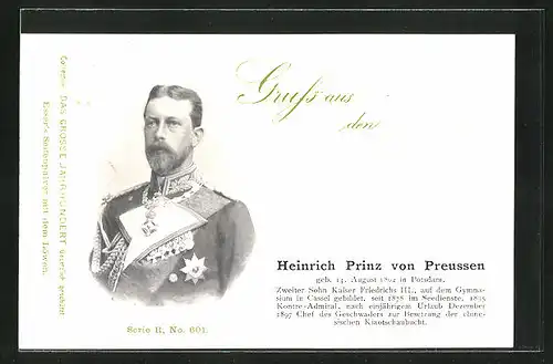 AK Porträtbild von Prinz Heinrich von Preussen