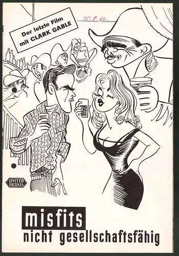 Filmprogramm DNF, Misfits - nicht gesellschaftsfähig, Clark Gable, Marilyn Monroe, Montgomery Clift, Regie: John Huston